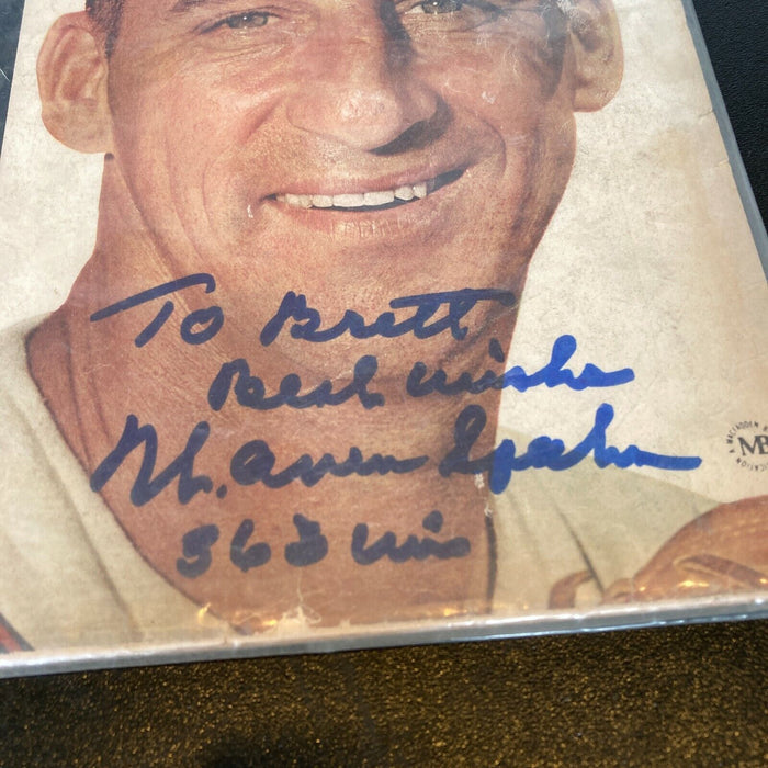 Warren Spahn 363 Wins Signed Autographed 1950's Baseball Magazine
