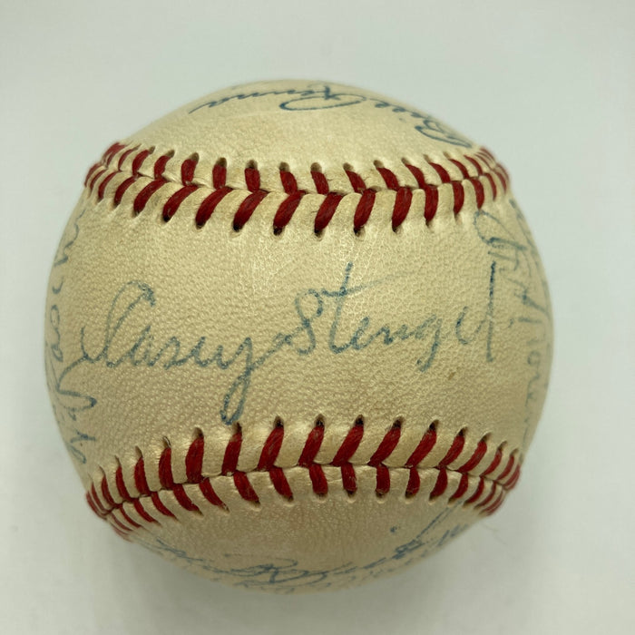 1953 New York Yankees World Series Champs Team Signed Baseball Mickey Mantle JSA