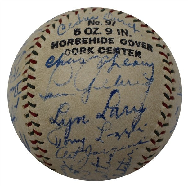 The Finest 1930 NY Yankees Team Signed Baseball Babe Ruth & Lou Gehrig JSA COA