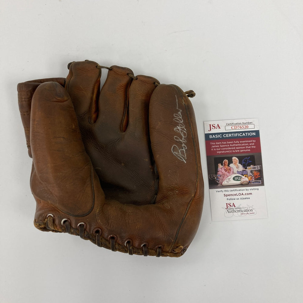 Bob Feller Signed Vintage 1950's Game Model Baseball Glove JSA COA