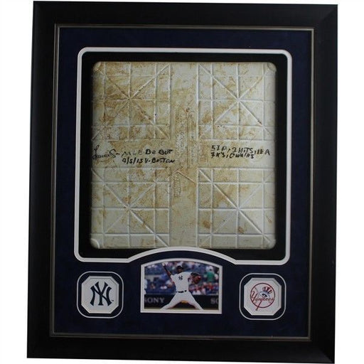 Rare 2015 Luis Severino Signed Heavily Inscribed Game Used Base From Debut Game