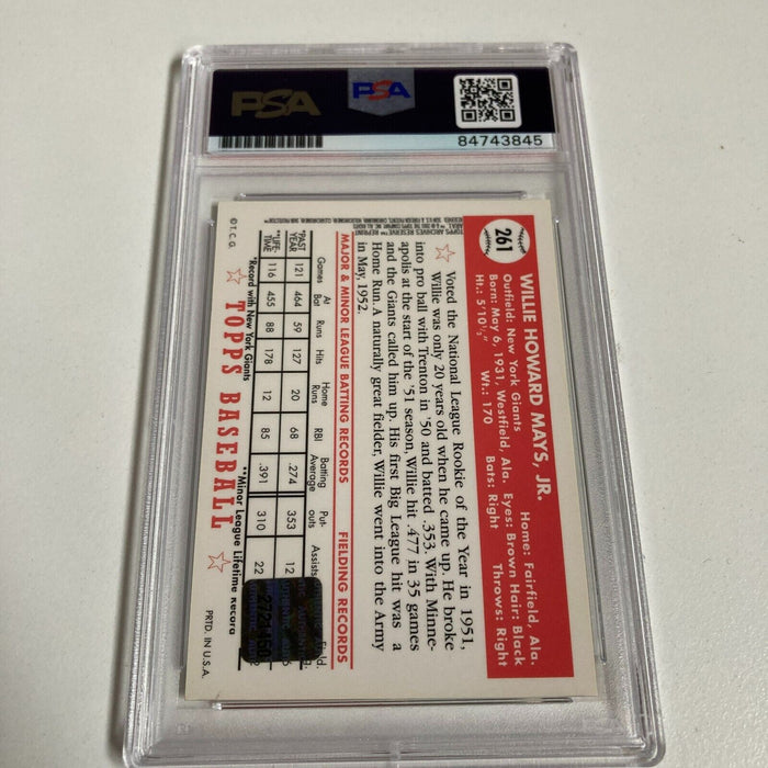 1952 Topps Willie Mays Signed RC 2001 Topps Chrome Archives Refractor PSA DNA