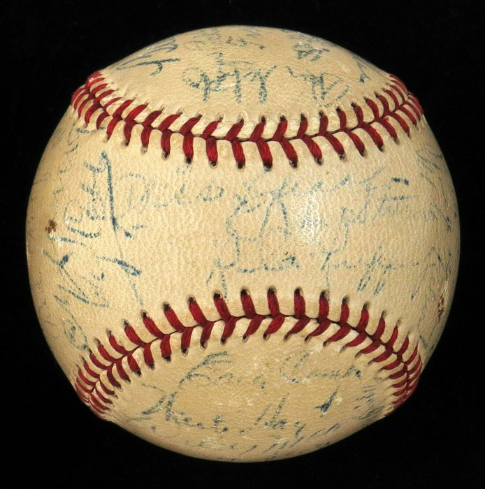 Babe Ruth Ty Cobb Cy Young Jimmie Foxx Tris Speaker 34 Sigs Signed Baseball JSA