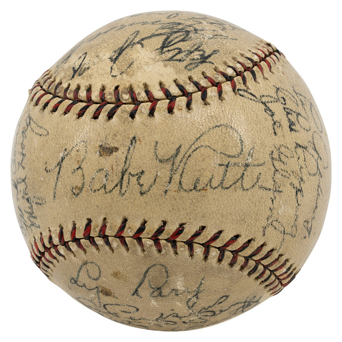 Babe Ruth & Lou Gehrig 1933 New York Yankees Team Signed Baseball JSA COA