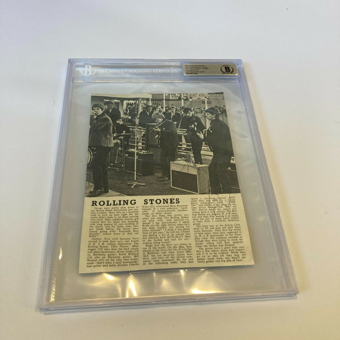 Mick Jagger Keith Richards The Rolling Stones Band Signed 1960's Photo Beckett