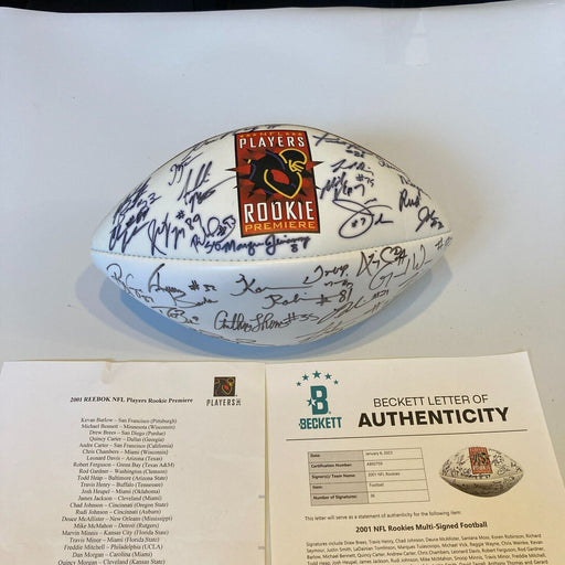 Drew Brees 2001 NFL Rookies Multi Signed Football 36 Sigs Beckett COA