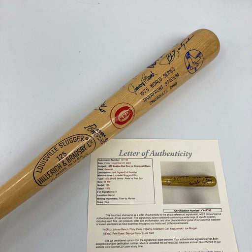 1975 Boston Red Sox vs. Cincinnati Reds Team Signed World Series Bat JSA COA