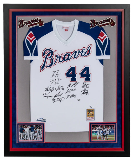 2021 Atlanta Braves World Series Champs Team Signed Jersey Framed Fanatics 11/21