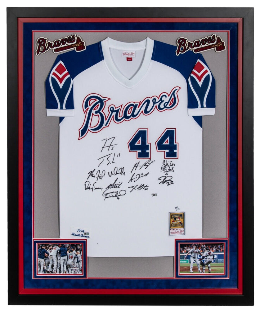2021 Atlanta Braves World Series Champs Team Signed Jersey Framed Fanatics 11/21