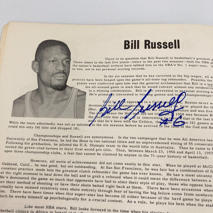 1962-1963 Boston Celtics NBA Champs Team Signed Yearbook Bill Russell JSA COA