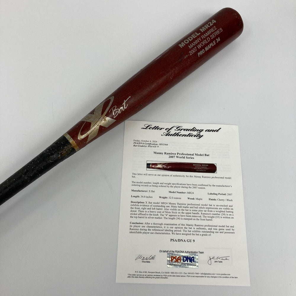 Manny Ramirez 2007 World Series Game Used Baseball Bat PSA DNA 9 Boston Red Sox