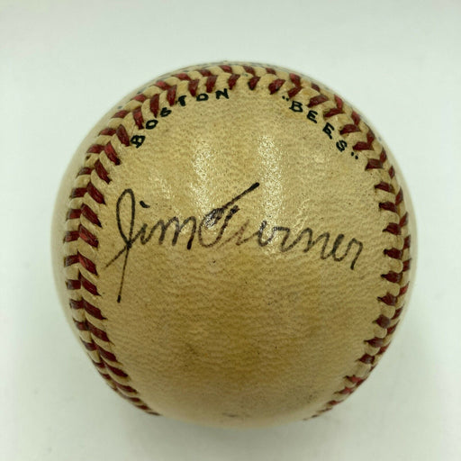 Jim Turner Single Signed 1937 Game Used Baseball New York Yankees JSA COA RARE