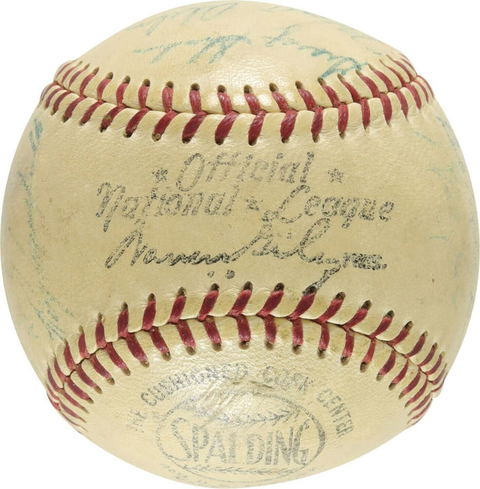 Jackie Robinson 1954 Brooklyn Dodgers Team Signed Baseball PSA DNA