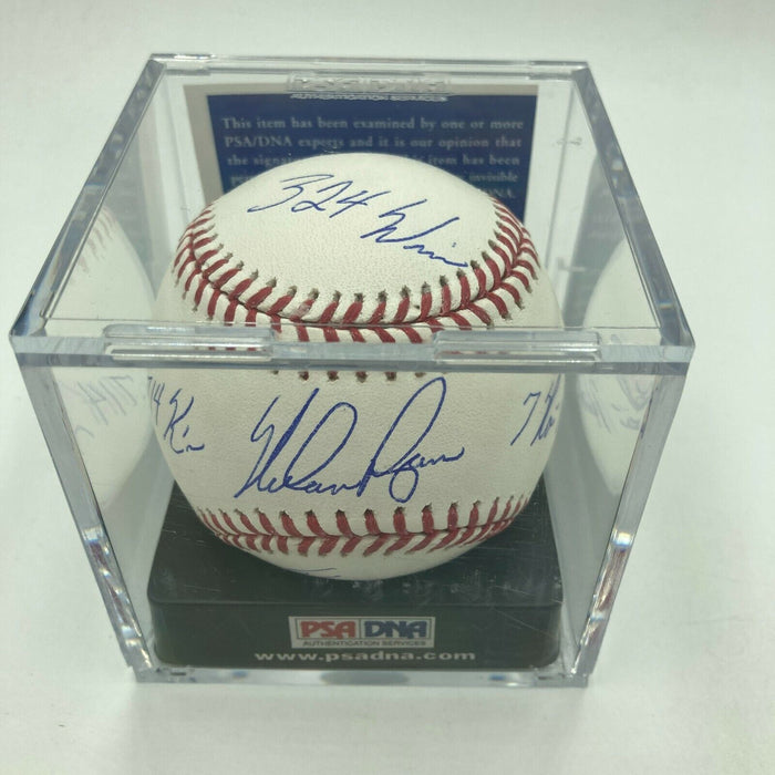 Nolan Ryan Signed Heavily Inscribed STAT Baseball PSA DNA Graded GEM MINT 10