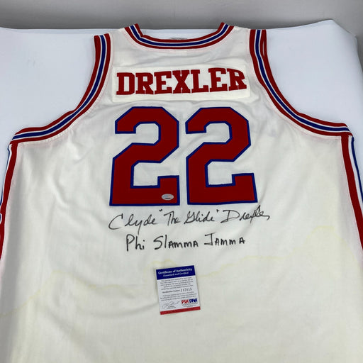 Clyde Drexler "Phi Slama Jama" Signed Authentic 1983 Houston Cougars Jersey PSA