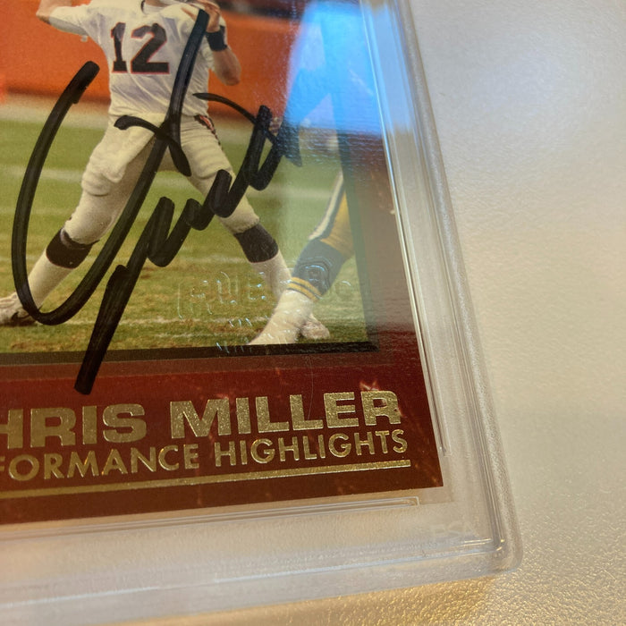 Rare 1992 Fleer Ultra Chris Miller Signed Promo Card With Fleer Stamp PSA DNA