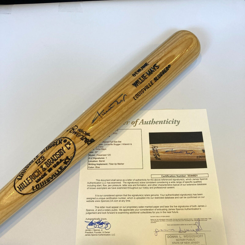 Willie Mays Signed Louisville Slugger Game Model Baseball Bat With JSA COA