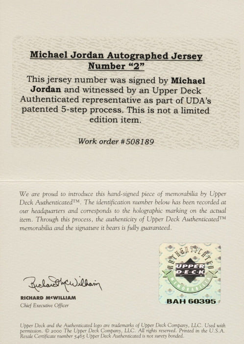 Michael Jordan Signed 1998 NBA Finals Jersey Numbers #23 Upper Deck UDA COA