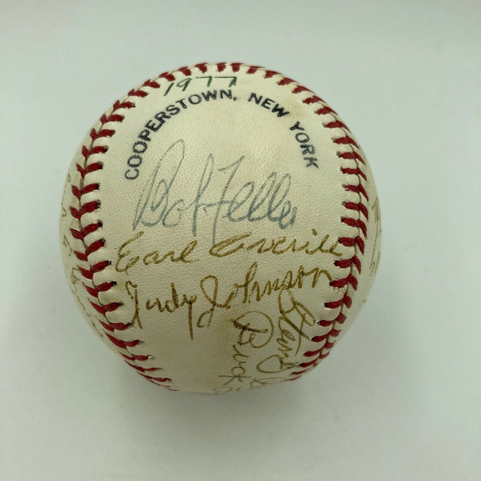 1977 Hall Of Fame Induction Signed Baseball Hank Aaron Ernie Banks Musial JSA
