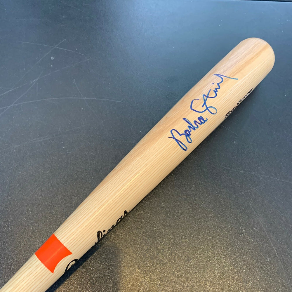 Barbra Streisand Signed Special Edition Rawlings Baseball Bat With Signed Letter