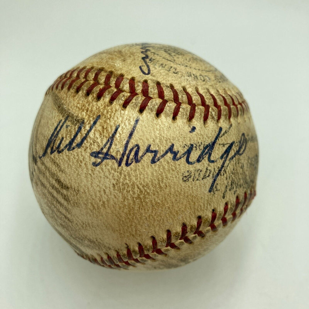 Will Harridge Warren Giles Bucky Harris Hanks Greenberg Signed Baseball JSA COA