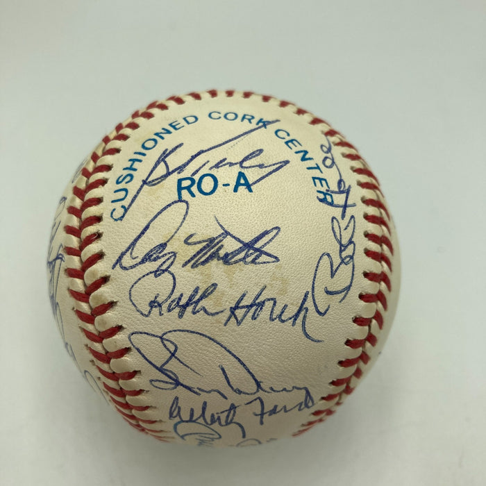 1961 New York Yankees World Series Champs Team Signed Baseball Mickey Mantle JSA