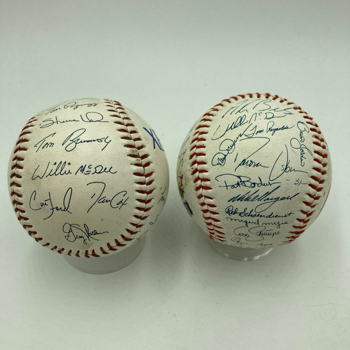 Lot Of (2) 1980's St. Louis Cardinals Baseball Facsimile Team Signed Baseballs