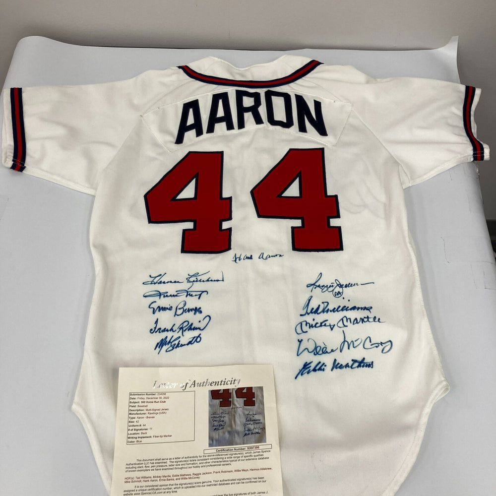 500 Home Run Club Signed Jersey Mickey Mantle Ted Williams Willie Mays JSA