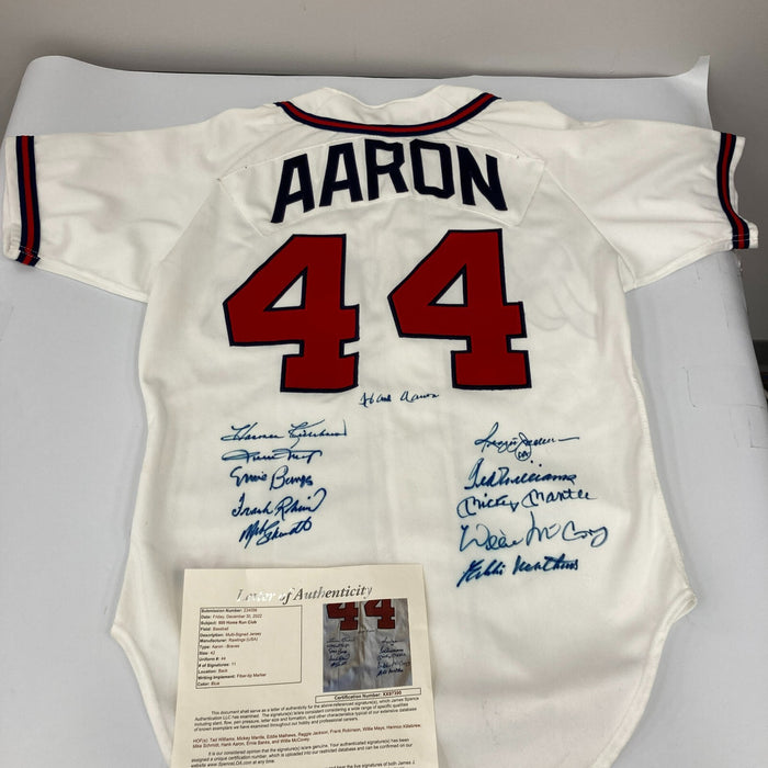 500 Home Run Club Signed Jersey Mickey Mantle Ted Williams Willie Mays JSA