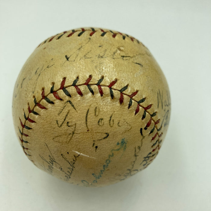 Babe Ruth Ty Cobb Walter Johnson Tris Speaker George Sisler Signed Baseball JSA