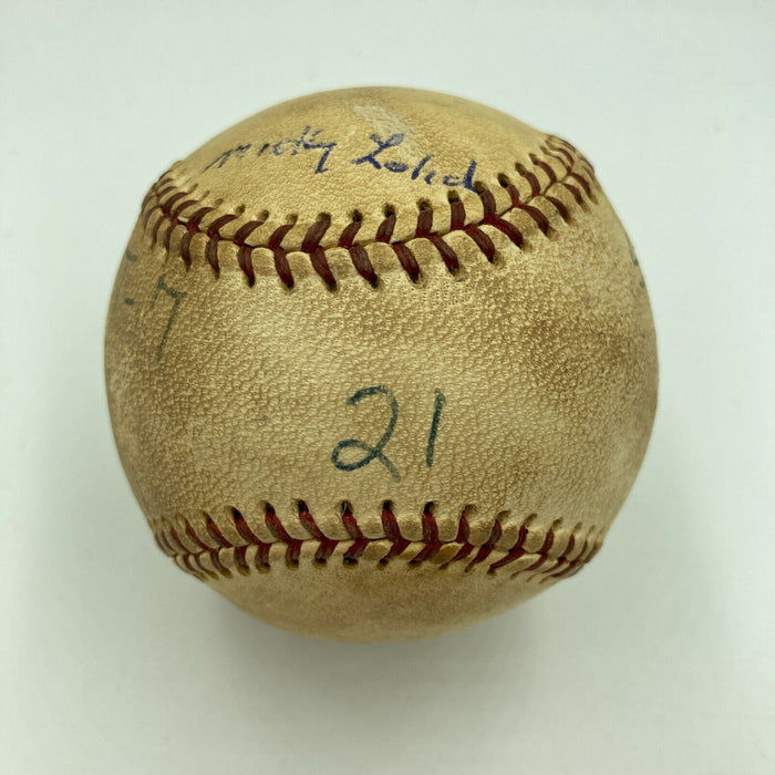 Mickey Lolich Signed Career Win No. 162 Final Out Game Used Baseball Beckett COA
