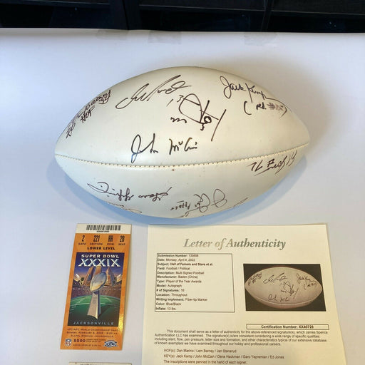 2005 Super Bowl Signed Football Dan Marino Gene Hackman Jack Kemp John Mccain