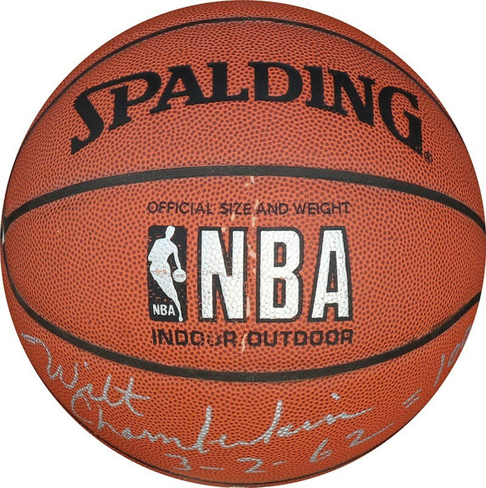 Extraordinary Wilt Chamberlain 100 Point Game 3/2/1962 Signed Basketball PSA DNA