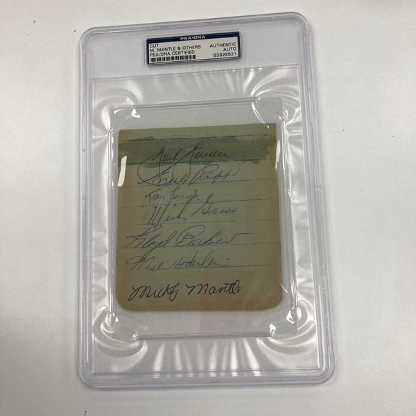 1951 Mickey Mantle Rookie Signed Sheet New York Yankees PSA DNA