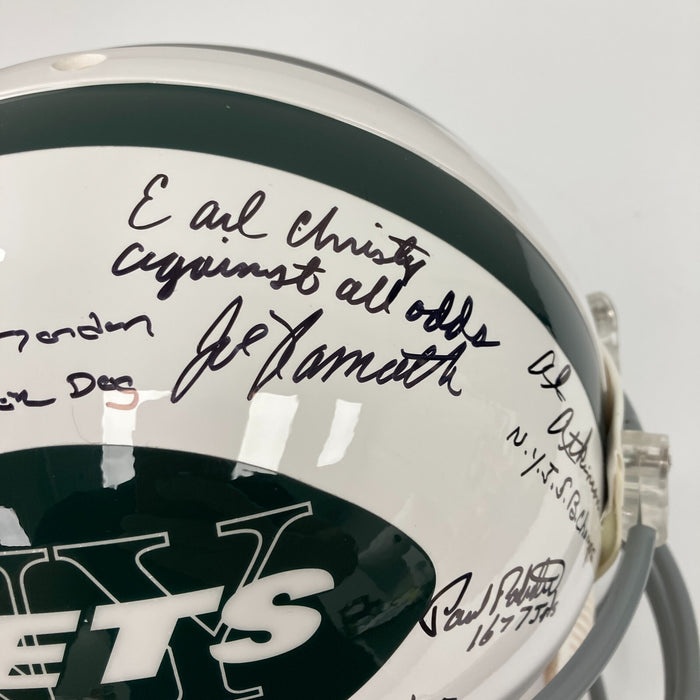 1969 New York Jets Super Bowl Champs Team Signed Authentic Game Helmet Steiner