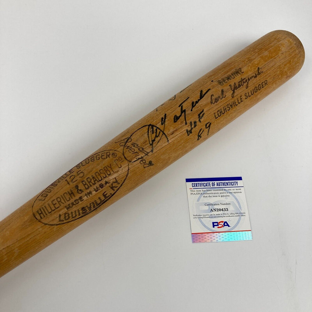 Carl Yastrzemski Signed Louisville Slugger Game Issued  Baseball Bat PSA DNA COA