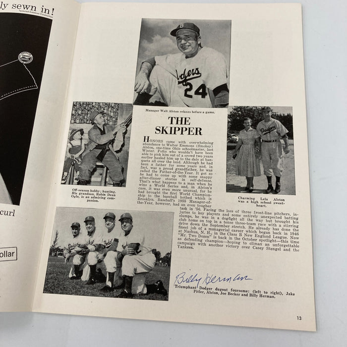 The Finest 1956 World Series Yankees Dodgers Signed Program Mantle Koufax JSA