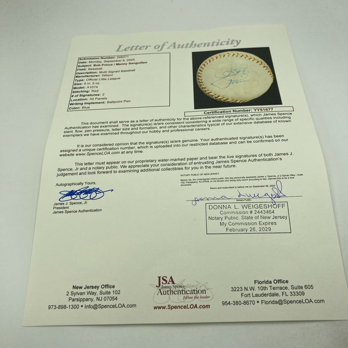 Bob Prince Signed Baseball Pittsburgh Pirates Hall Of Fame Broadcaster JSA COA