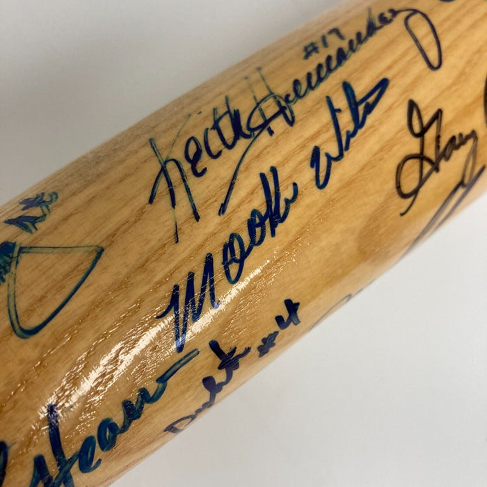 1986 New York Mets Team World Series Champs Signed Bat JSA COA