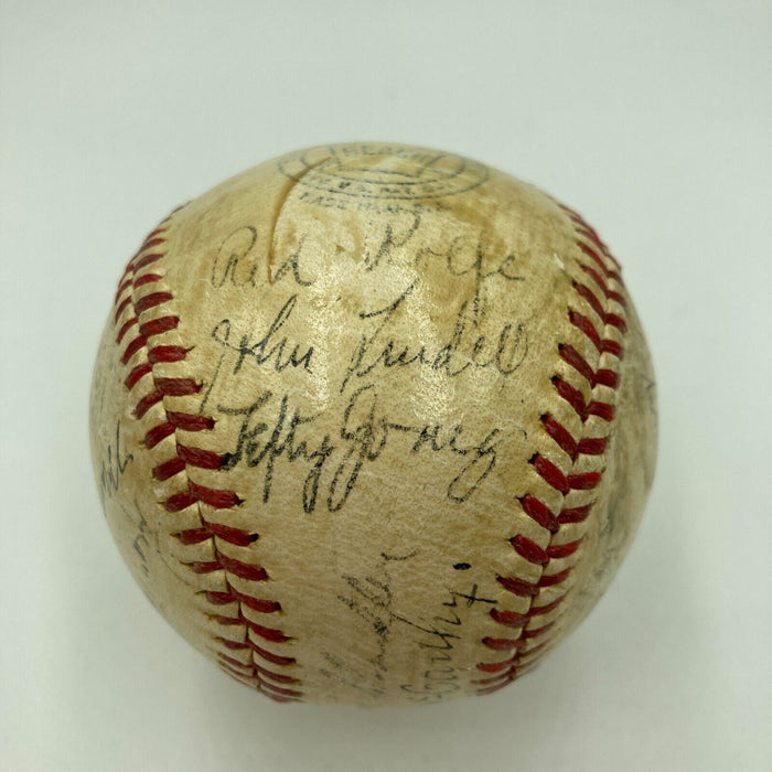 1942 New York Yankees AL Champs Team Signed Baseball Joe Dimaggio JSA COA