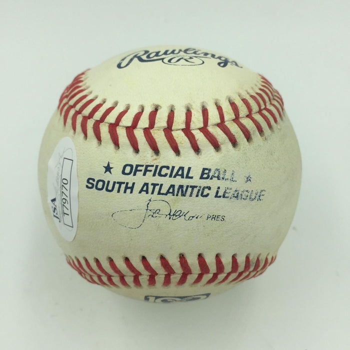 Ernie Harwell Hall Of Fame 1981 Signed Game Used Minor League Baseball JSA COA