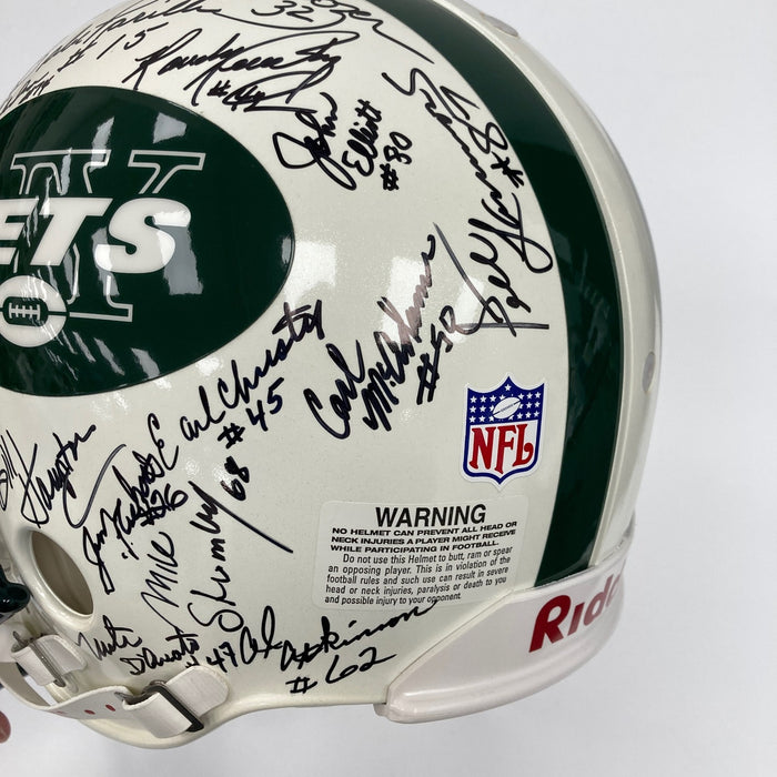 1969 New York Jets Super Bowl Champs Team Signed Authentic Game Helmet JSA COA