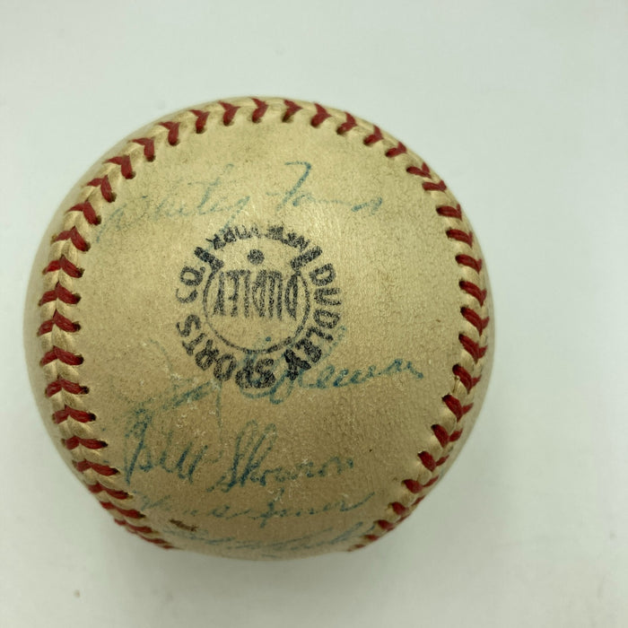 1955 New York Yankees American League Champs Team Signed Baseball JSA COA