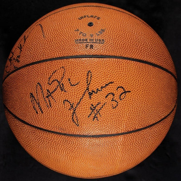 Beautiful Michael Jordan Magic Johnson 1991 All Star Game Signed Basketball PSA