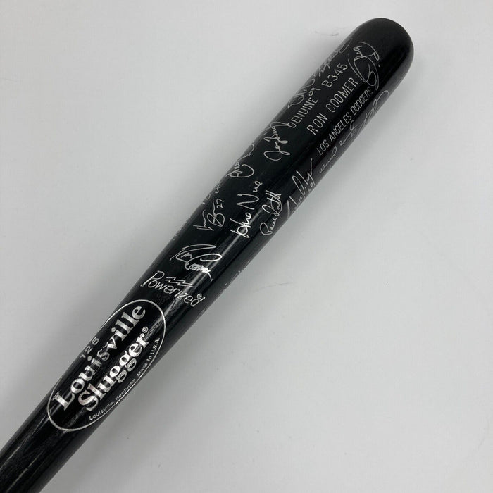 2003 Los Angeles Dodgers Team Signed Baseball Bat Rickey Henderson Beltre PSA