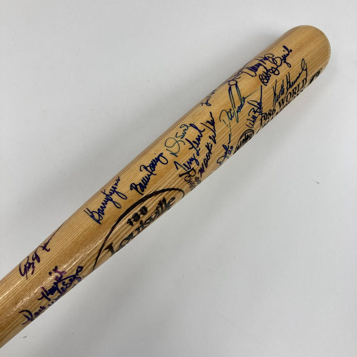 1986 New York Mets Team World Series Champs Signed Bat JSA COA