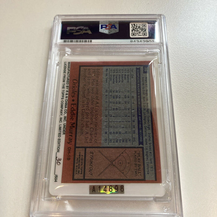 1978 Topps Eddie Murray RC "ROY 1977" Signed Porcelain Baseball Card PSA DNA