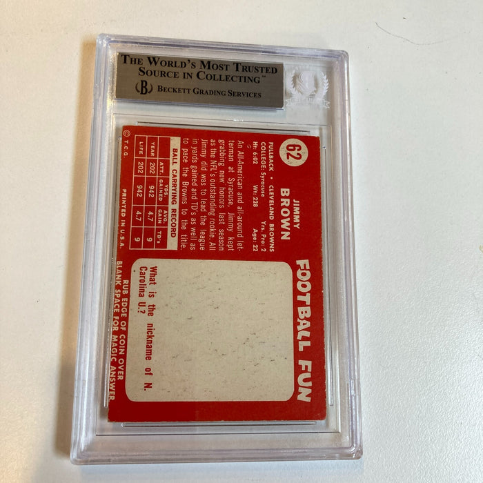 The Finest 1958 Topps #62 Jim Brown Signed RC Vintage 1950's Signature BGS