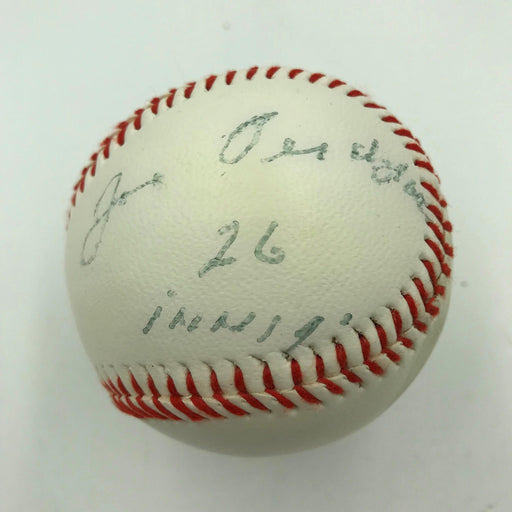 Joe Oeschger "26 Innings" Single Signed Baseball Longest Game In History JSA COA