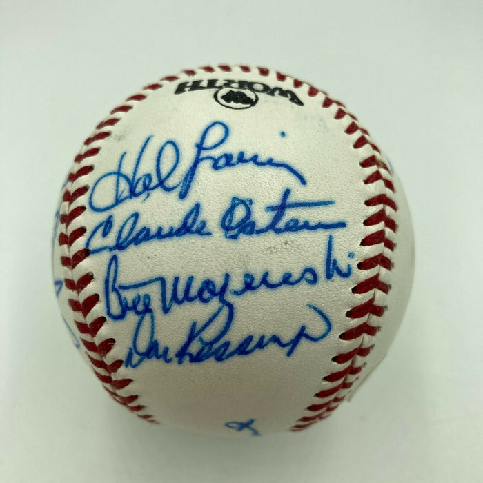 Hall Of Fame Multi Signed Cracker Jack Old Timers Game Baseball Beckett COA